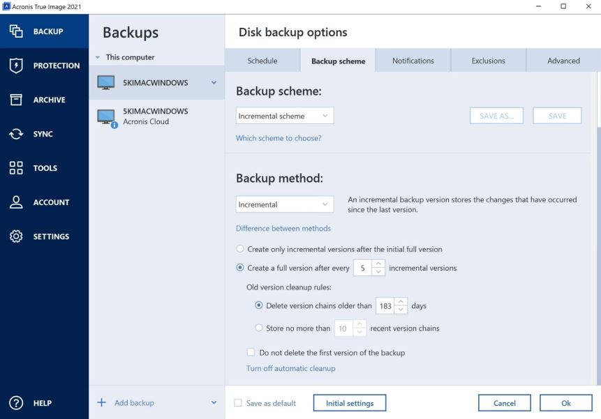 block acronis true image firewall