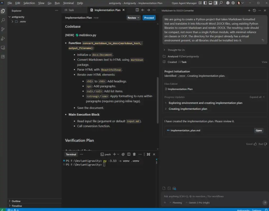 Google Antigravity framework
