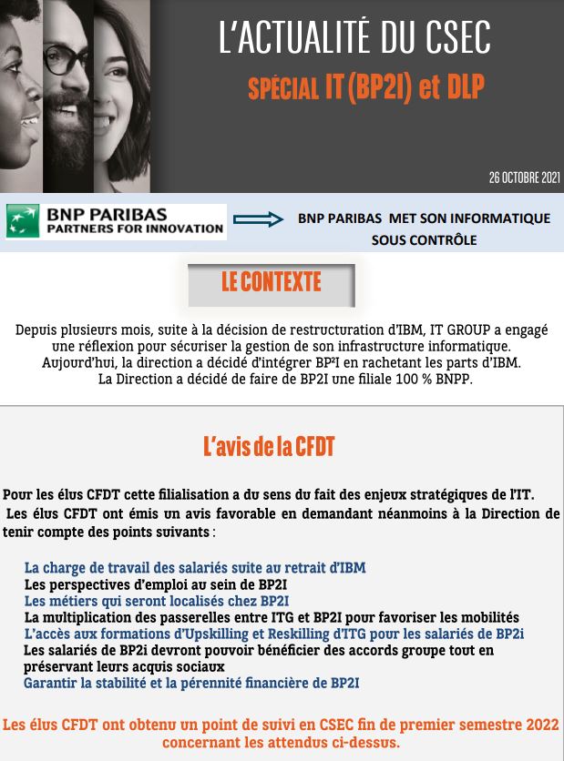 Document BNP Paribas / CFDT