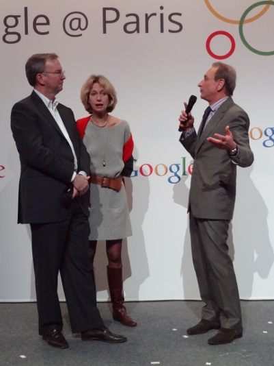 Bretrand Delanoe, maire de Paris et Eric Schmidt, président exécutif de Google
