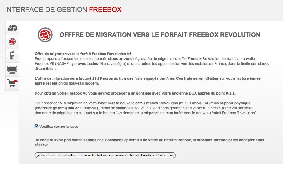 migration Freebox V6