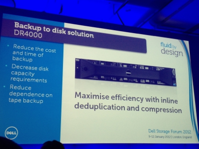 Présentation du DR4000 lors du Dell Storage Forum à Londres