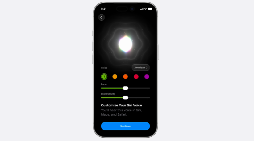 Personnalisation voix Siri