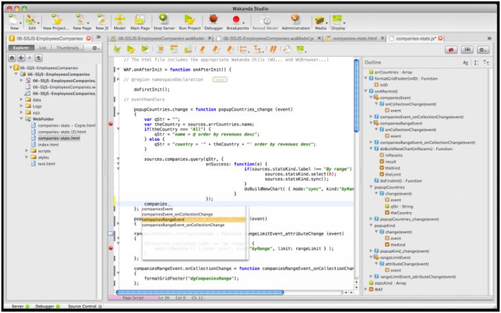 Plateforme de développement JavaScript Wakanda de l'éditeur français 4D